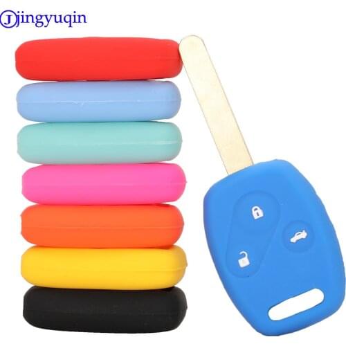 Jingyuqin 30PS 3B Remote Silicone Key Case Car Styling Cover For Honda Accord CR-V CRV Civic Pilot Fit Freed StepWGN