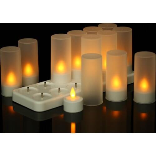Rechargeable LED Candles Flickering Flameless Candle Led Tealight Candles Lights USB 5V 4/6/12pcs LED Candle