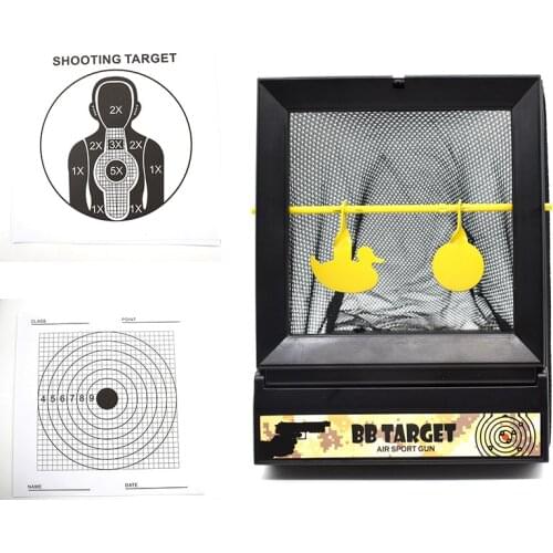 Tactical Pigeon Steel Shooting Target BB Bullet Self Resetting Target with Pellet Trap with Shooting Paper Airsoft Accessories