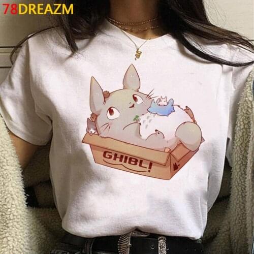 Totoro Studio Ghibli top tees summer top female white t shirt plus size harajuku streetwear tumblr clothes top tees streetwear