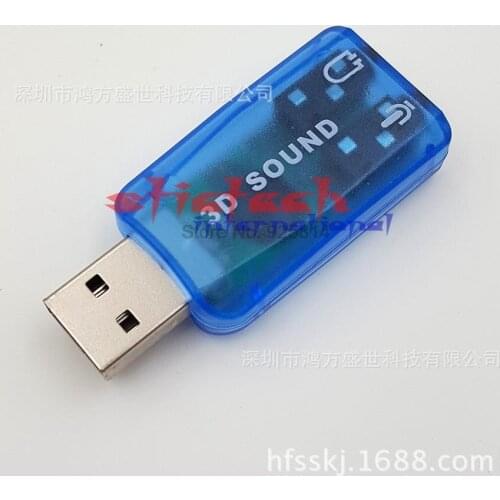 By dhl or ems 1000pcs USB to 3D Audio USB External Sound Card Adapter 5.1 Channel Sound Professional Microphone 3.5mm