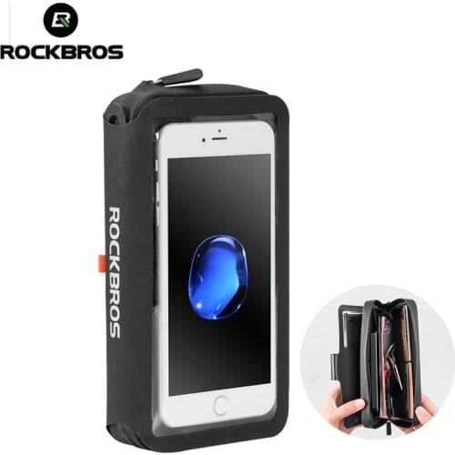 ROCKBROS Rainproof Bicycle Bag TPU Touch Screen Reflective Purse Phone Bag Men Women Wallet Handbag Large Capacity Bike Bag 6.0