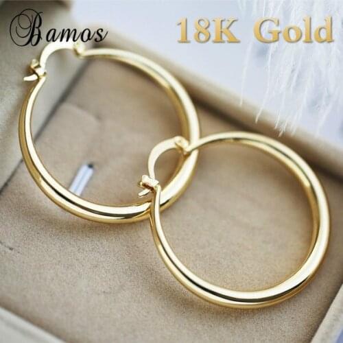 Fashion New Style 2021 Wholesale 18K Gold Smooth Exquisite Large Circle Hoop Earring for Women Jewelry Earrings