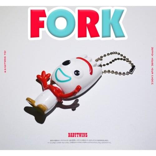 12PCS 5.5cm Foreign trade bulk goods fork pendant model head can swing slightly cute doll children like gifts