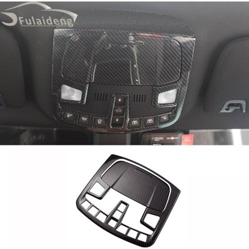 2pcs For Lincoln MKZ 2017-2020 Interior Carbon fiber ABS Chrome Front Reading Light Lamp Cover Trim car styling accessories