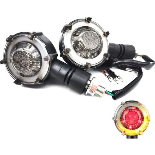 2 IN 1 Motorcycle Yellow LED Flowing Rotating Turn Signal Light Red Indicator Flasher Lamp Braking Tail Light 1 Pair