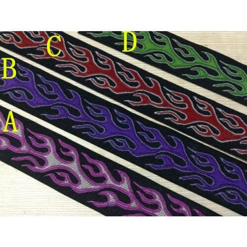 25mm high quality nation style fire motif jacquard ribbon trimming,XERY14319