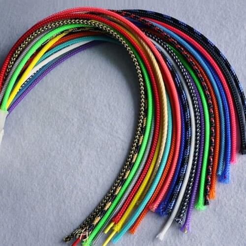 3mm Braided Expandable Sleeve PET Tight Wire Wrap High Density Insulated Cable Harness Line Protector Cover Sheath Single Color