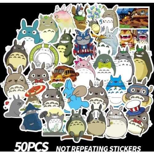 50 Pcs/Set My Neighbor Totoro Grafrfiti Stickers For On Skateboard Hydro Fask Laptop Phone Cartoon Adhesive Motorcycle Stickers