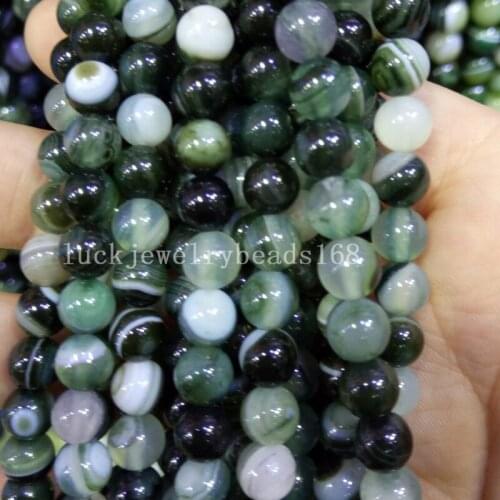 Free shipping Fashion Jewelry 6mm Blackish green Stripes Carnelian Round Ball Loose Beads 15.5" FG7410
