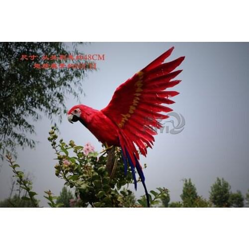 Big simulation parrot toy polyethylene & furs red parrot doll gift about 60x48cm 1567