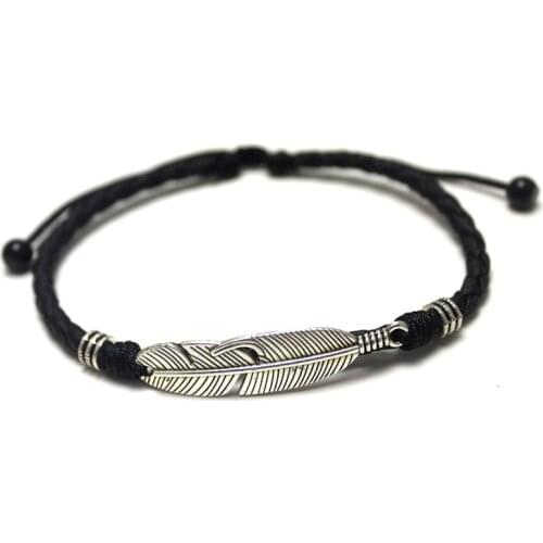 Feather Leather rope Anklets Man Anklets Korean Concise personality Accessories