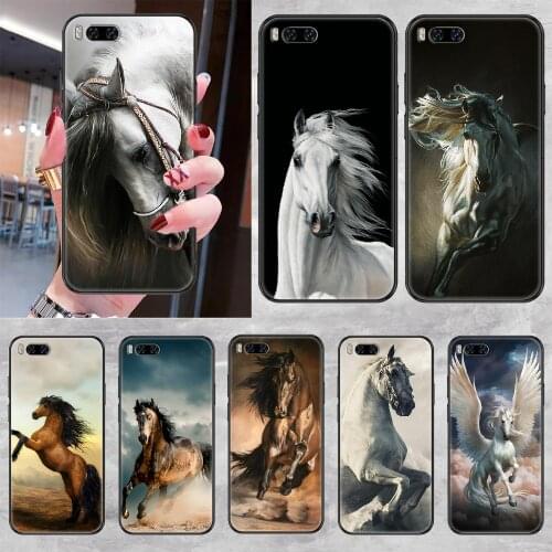 Animal furious Running Horse Phone case For Xiaomi Mi Max Note 3 A2 A3 8 9 9T 10 Lite Pro Ultra black pretty coque 3D cell cover