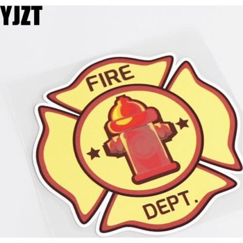 YJZT 12.7CM*12.7CM Fashion FIREDEPT Creative Car-styling Graphical Decal Car Sticker PVC 13-0749