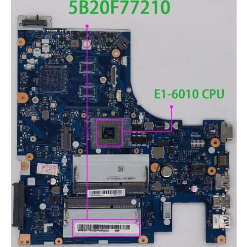 For Lenovo IdeaPad G50-45 5B20F77210 w E1-6010 CPU ACLU5/ACLU6 NM-A281 Laptop Motherboard Mainboard Tested