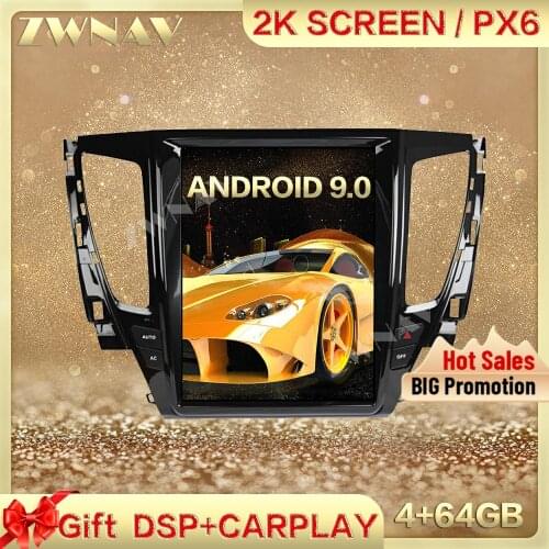 DSP Carplay Tesla screen 4+64G Android 9.0 Car Multimedia Player For MITSUBISHI PAJERO 2017-2018 GPS Radio Auto stereo head unit