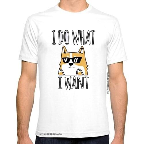 Shiba Inu Doge Printed Tshirt Harajuku Streetwear Tops&Tees For Men Casual Cotton Fashion T Shirt Mens Camisa Streetwear