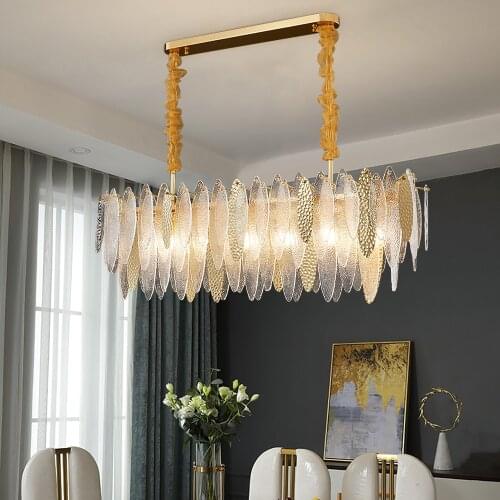 Nordic restaurant kitchen crystal chandelier lighting modern minimalist creative living room hall luxury led hanging lights