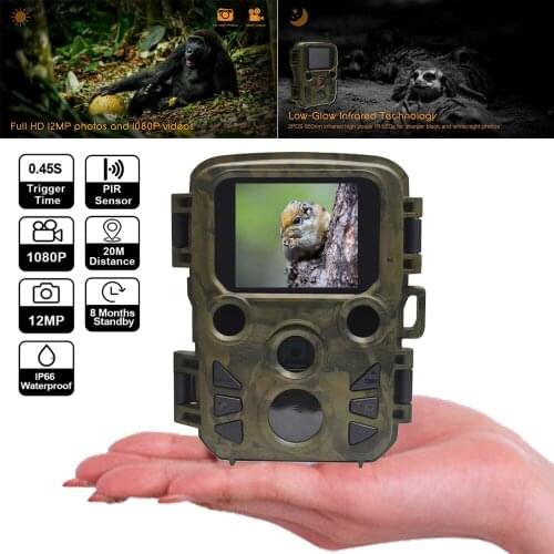 Hunting Trail Camera 12MP 1080P IP66 Waterproof High Quality Wild Surveillance Night Version Cameras Photo Traps Track MINI
