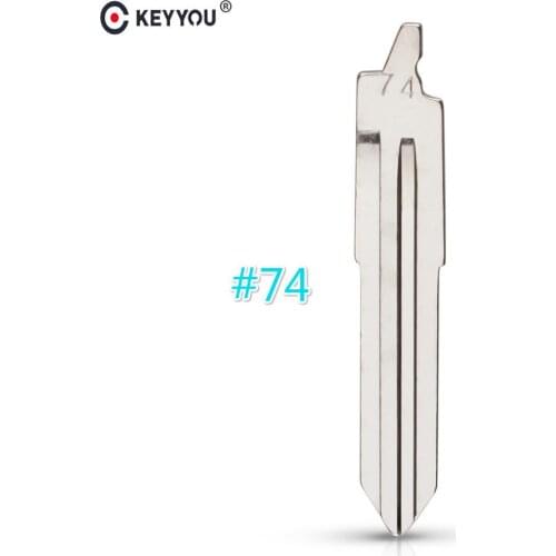 KEYYOU 10 pcs/lot Metal Blank Uncut Flip KD Remote Key Blade Type 74# for Pentium B50 Original NO. 74 Blade