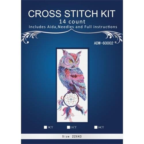 Catcher and owl cross stitch package animal 18ct 14ct cloth cotton thread embroidery DIY handmade needlework