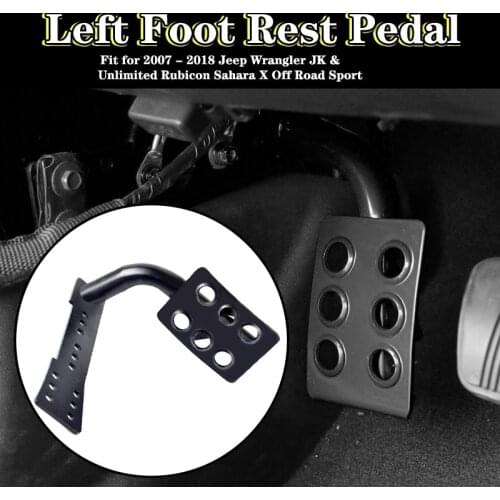 Metal Car Pedal Left Foot Rest Pedal For JEEP Wrangler JK & Unlimited 2007-2018 Off-Road Vehicle Accessories