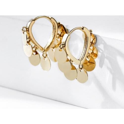Fashion Gold Color Vintage Hoop Earrings for Women Trendy Punk Tiny Circle Design Statement Earrings Brincos Geometric Jewelry