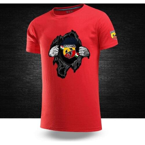 2021 Summer Mens ABARTH Logo Sport Short Sleeve O-neck Leisure Tees Breathable Shirt Short sleeves Casual T-shirts tops