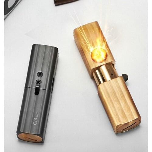 Chief Original Copper Body Personality Grinding Wheel Cotton Oil Creative Kerosene Lighter