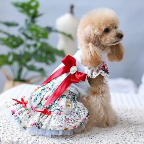 Dog Dress Spring Summer Pet Clothes Dog Clothing Cat Skirt Chihuahua Yorkshire Terrier Pomeranian maltese Poodle Bichon Costume