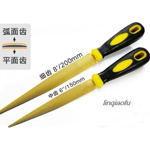 High Carbon Steel Gold File Fine Tooth Tip Semicircular Woodworking Tools