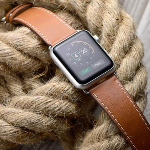 For Apple Watch Series 4 5 40mm 44mm Genuine Leather Watch Band Strap For herm Apple Watch Band Series 1 2 3 Watchbands Bracelet