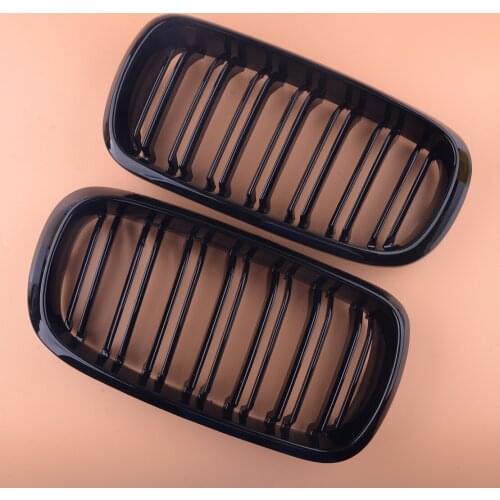1 Pair Front Grille Bumper Hood Kidney Grill Dual Slat Radiator Fit for BMW F15 F16 X5 X6 2017 2016 2015 2014 51137316062