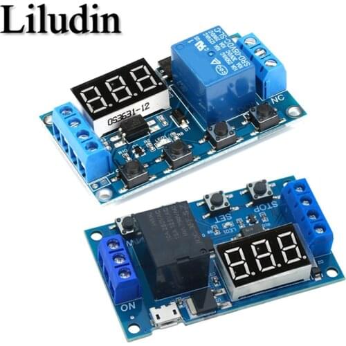 DC 6-30V Support Micro USB 5V LED Display Automation Cycle Delay Timer Control Off Switch Delay Time Relay 6V 9V 12V 24V