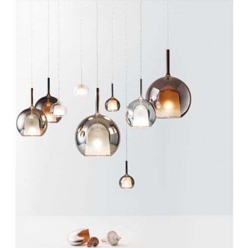 Nordic Restaurant Bar Bubble Glass Light Simple Creative Living Room Bedroom Bedside Staircase Aisle Long Small Chandelier Lamps