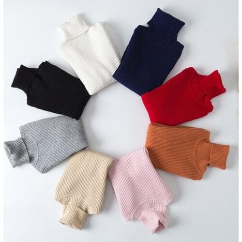 Baby Boy Girl Clothing Knit Sweater Casual Toddler Long Sleeve 1-6Yrs Autumn Winter Children Sweaters Turtleneck Knitted Sweater