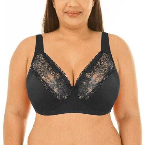 TELIMUSSTO Bra Big Size Full Coverage Big Boost Bras Brassiere Floral Lace Padded Lingerie Underwear for Women BH D DD DDD E F G