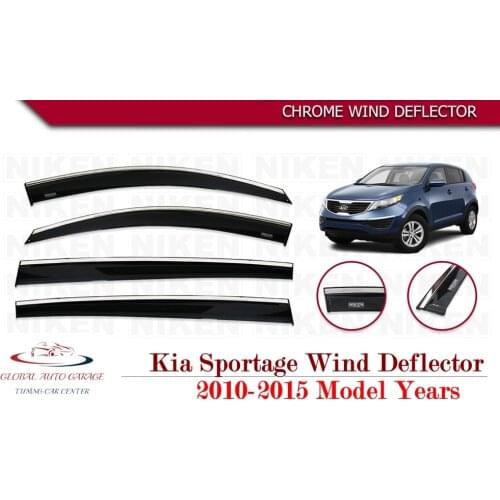 For KIA SPORTAGE Chrome Rain Wind Deflector 2006-2021 Sunshade Curtains Car Windshield Auto Accessory Universal Ornament Sport