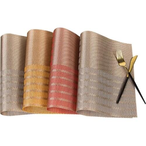 Vinyl Table Placemats 30x45cm PVC Stain Resistant Non-slip Plate Coaster Pad Mat Washable Home Decor Stylish Teslin Table mats