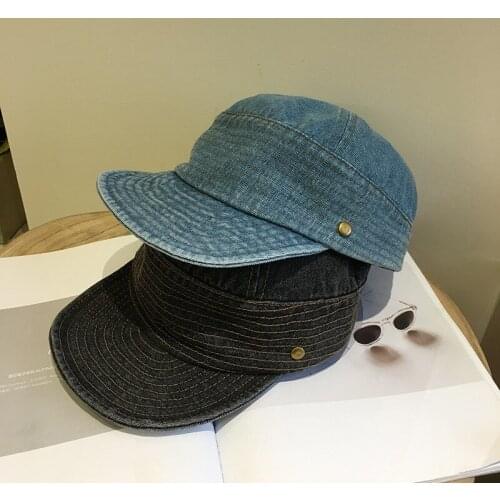 Vintage Washed Jean Fabric Casquette Cap Summer Spring Denim Baseball Hat Unisex Adult Street Casual Flat Caps Travel Sun Hat