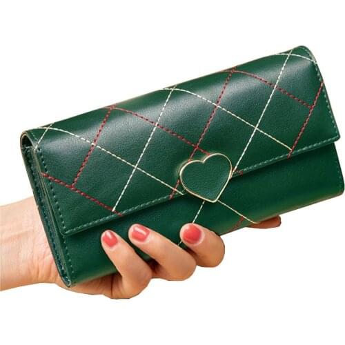 New Fashion Clutch Bag Female Genuine Leather Wallet Women RFID Anti Theft Business Card Holder Snap Purse Long Wallet Woman