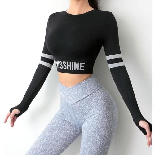 New Seamless Yoga Shirt Back Straps Sport Shirt Women Long Sleeve Crop Top Women Gym Sport Top Fitness Women Sexy Workout Shirts