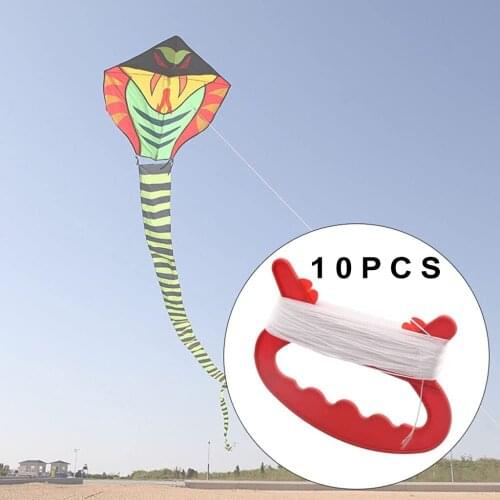 10Pcs 30m D Shape Kite Line String Winder Handle Outdoor Board Children Kite Kites Line Fly Bowstring Line Accessories