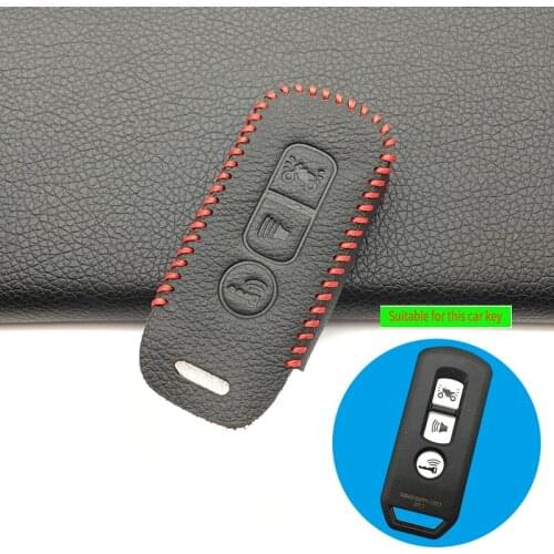 100% Leather Remote Autocycle Key Cover Case For 2016 Honda PCX 125 150 Motorcycle Strong Intelligent 3 Buttons Remote Key