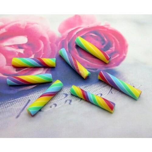 20Pcs Resin Colorful Cylindrical Cone Crafts Flatback Cabochon Scrapbooking Decorations Fit Hair Clips Embellishments Beads Diy