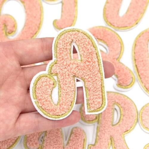 26 Pcs A-Z Towel Embroidered English Letters Alphabet Patches for Clothing Iron On Patches DIY Name Sticker Patch Applique Decor