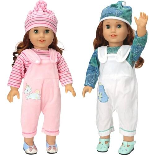 Unicorn Design 18 inch Doll Clothes fit American Toys Our Generation Girls Doll or 43 cm New Born Baby Dolls Accessories Rompers