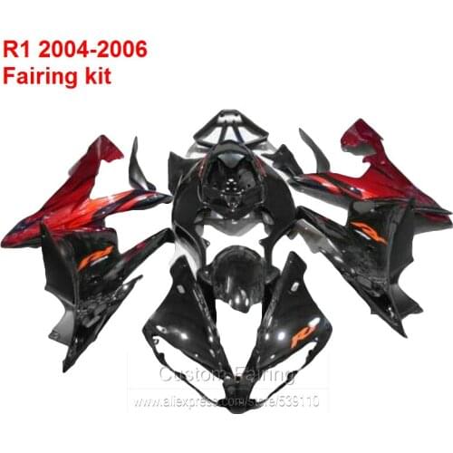 Abs Fairings For YAMAHA YZF R1 04 ( Red ) 05 2005 yzfr1 body kit Injection mold Fairings XL44