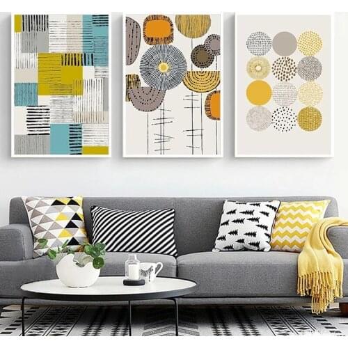 Abstract Geometric Wall Art Canvas Painting Nordic Multicolor Poster And Print Pictures For Gallery Living Room Home Decor