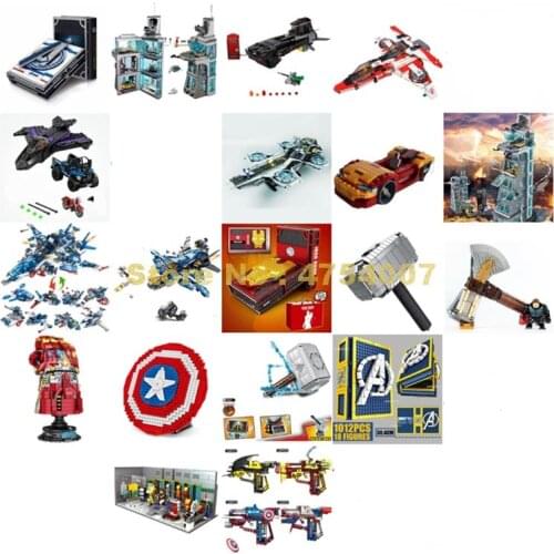 Attack On Tower Shield Aircraft Carrier Axe Jet Fighter Car Hammer Plane Motorcycle Glove Quinjet Pistol Book Toy